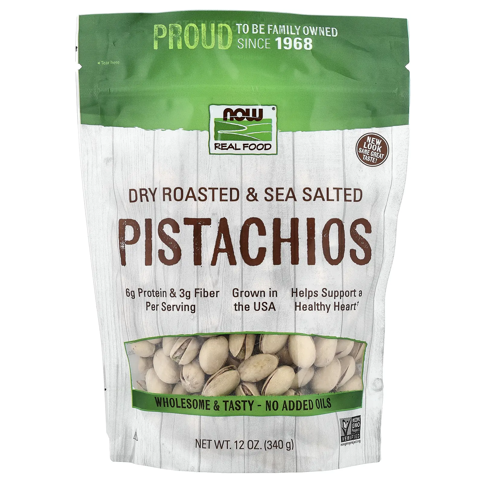 NOW Foods Real Food, Pistachios, Dry Roasted & Sea Salted, 12 oz (340 g) NOW Foods Real Food, Pistachios, Dry Roasted & Sea Salted, 12 oz (340 g)
