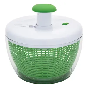 Pro Pump Salad Spinner with 6.65-Quart Bowl and 5.25-Quart Basket, Easy-to-Use Salad Maker with Built-In Colander and Drain System, Green