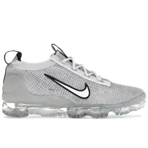 Nike Men's Air VaporMax 2021 FK White Black Metallic Silver Running Shoes, from StockX