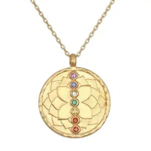 Golden Chakra Harmony Pendant - Spiritual Jewelry for Women