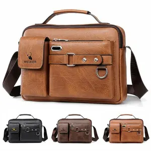 Men's PU Leather Business Handbag – Crossbody Briefcase Shoulder Messenger Bag