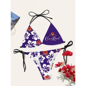 Crown Purple Bikini Set, Bathing Suit for Women, Cute Bikini, 2026 Independence Day Gift, Quick-Drying, Summer Beach Outfit, Gift for her