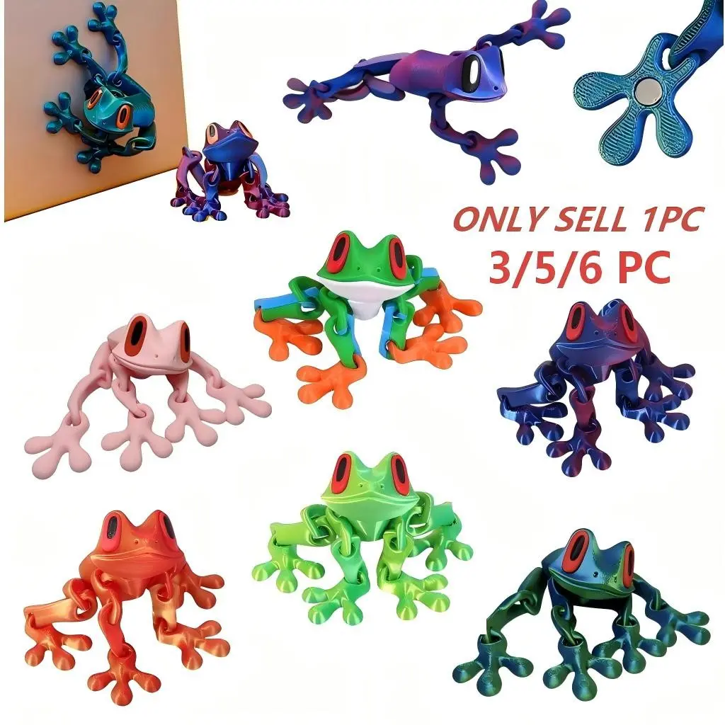 Refrigerator Magnets, Higher End Fridge Magnets, 3D Printed Magnetic Frog, Realistic Jointed Jumping Frogs Model, Cute Movable Frog Decoration for Fridge and Metal Surfaces, Refrigerator Decorating Magnet, Refrigerator Magnets Decorative