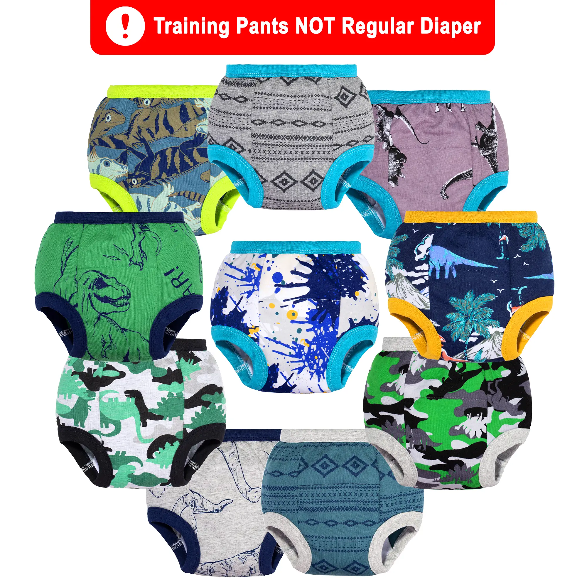 10-Pack Potty Training Pants for Toddlers – Soft Cotton Underwear with Cute Flower Print for Boys and Girls