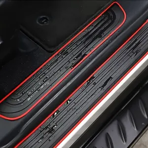 4 Rubber Door Sills with Edges, Car Door Protector, Durable Scratch-Resistant Car, Suv and, Universal Interior Protection, Modern Car Decor