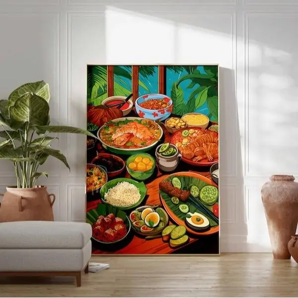 Food Print, Filipino Food Poster, Food Art, Kitchen Decor, Retro Wall Decor, Kitchen Wall Art, Vintage Filipino Food Wall Art, Large Print