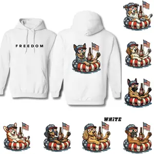 [Sale Up To 50%] Dog Funny 4th of July Hoodie - White, Dachshund 4th Of July Shirt, 4th of July Dog, 250th Anniversary Shirt, Patriotic Dog Gift