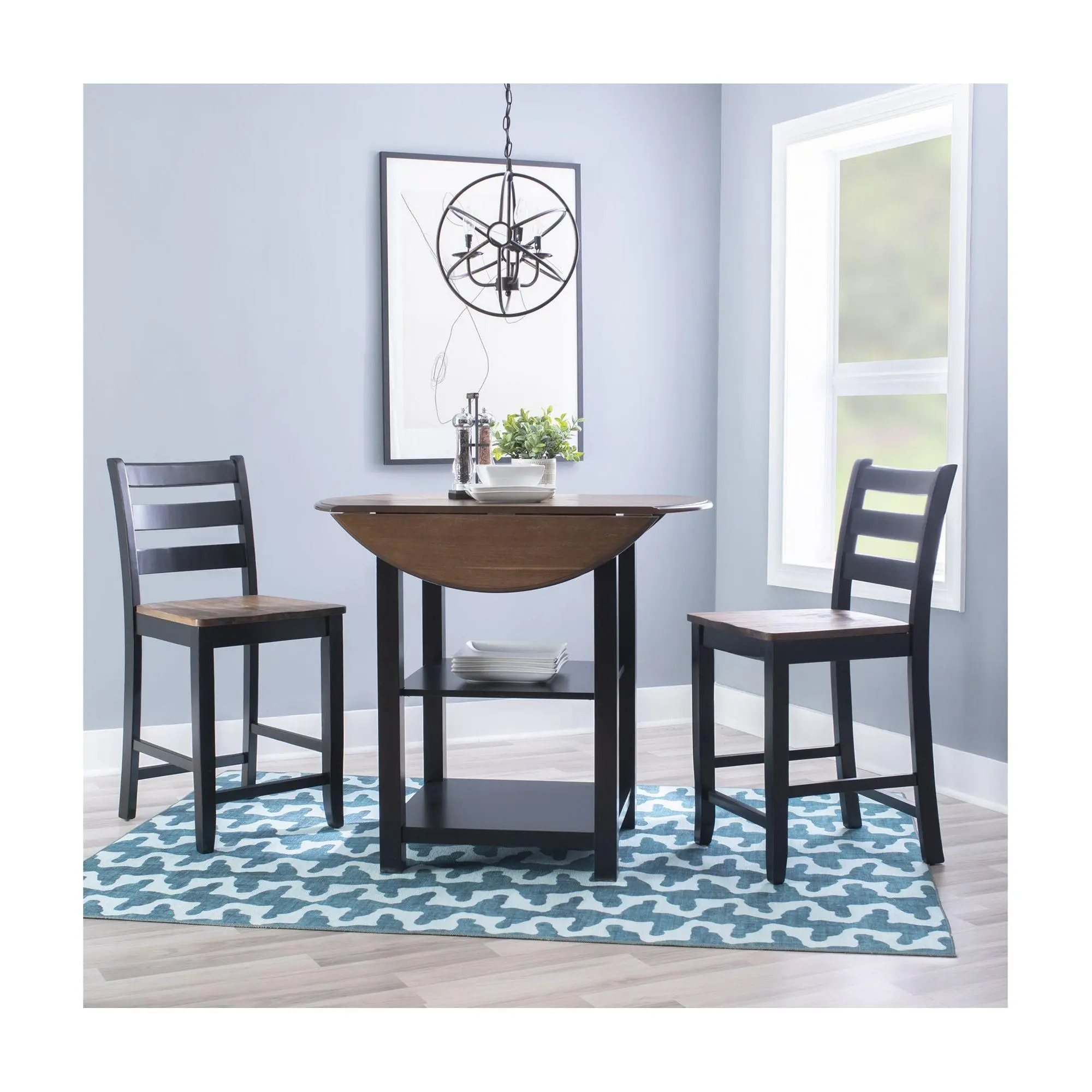 Linon Home Decor Jesson 3-Piece Acacia Wood Cou nter Dining Se