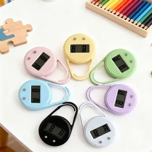 Circular Minimalist Mini Clip-On Electronic Wall Clock, Digital Watch & Keychain, Portable Modern Accessory, Easy-To-Read Display, Perfect Gift