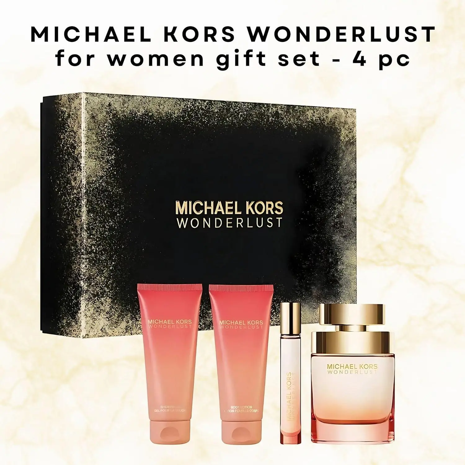 Michael Kors Wonderlust for Women 4 Pieces Gift Set, (3.4 Ounce