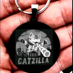 catzilla blow fire hot cute keychain
