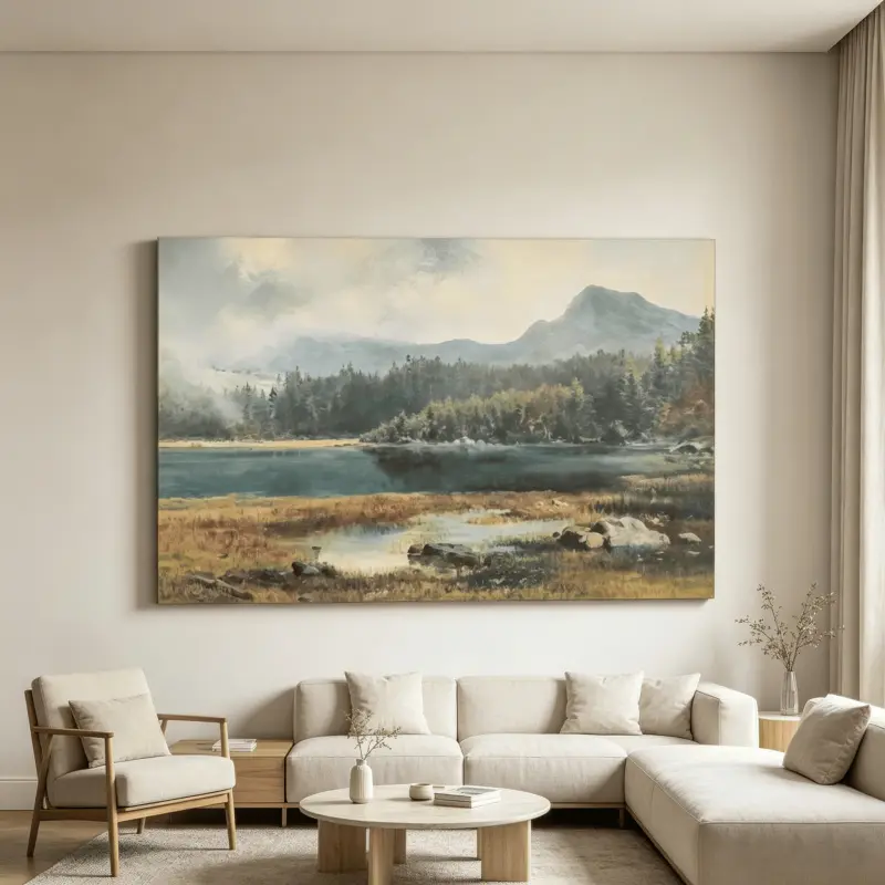 Hearth & Hand with Magnolia Lightweight Horizontal Mountain Landscape Artwork - Wall Decoration Poster & Print, Ideal Home Decor Gift (New Product Launch)
