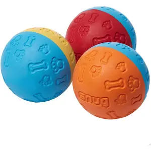Rubber  Balls for Small and Medium Dogs - Tennis Ball Size - Virtually Indestructible (3 Pack - )