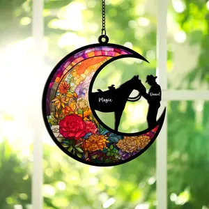 Horse Memorial Suncatcher Ornament, Personalized Sympathy Gift for Horse Lovers, Window Hanging Keepsake for Pet Loss SUN HORSE 11