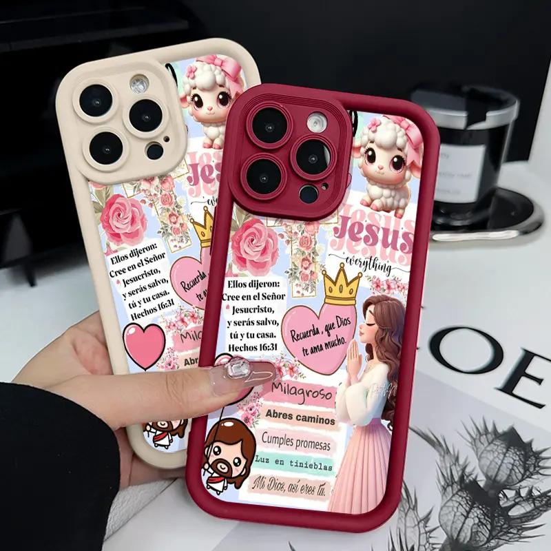 Smartphone Case for iPhone 17 Pro Max, 15 Plus, 16, 14, 13, 12, 11, Air, XR, XS, E - Faith and Love Collage, Anti-Scratch, Shockproof TPU Bumper, Protection Cover for Handheld Cellphone Devices, Casing, Accessories