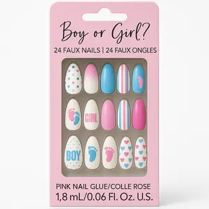 Gender Reveal Baby Shower Faux Nail Set Gender Reveal Baby Shower Faux Nail Set