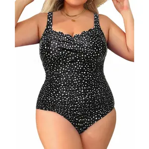 Womens Plus Size One Piece Swimsuit Tummy Control Bathing Suit Full Coverage Swimwear for Beach Pool