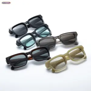 Unisex Rectangular Polarized Retro Sunglasses - Stylish Women's Sunglasses Option, UV400 Protection Lenses, Featherlight Minimalist Design, Universal Fit for Daily Wear, Travel