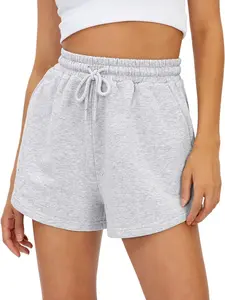 AUTOMET Women's Lounge & Casual Sweat Shorts, Soft High Waist Shorts for Home,Summer with Pockets, Travel and Beach Vacation