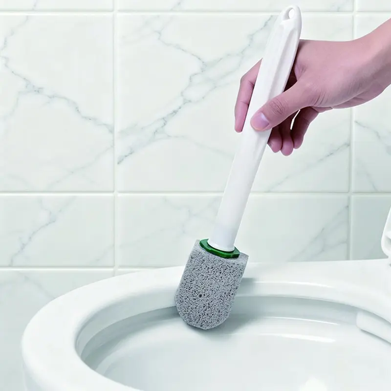 Volcanic Ash Toilet Brush, Removes Stubborn Stains, Powerful Scale Remover, Bathroom Scar Cleaner, Replaceable Head, Plastic Stain Remover Brush, Toilet Scrubber Brush, Toilet Cleaning Brush, Toilet Cleaning Tool