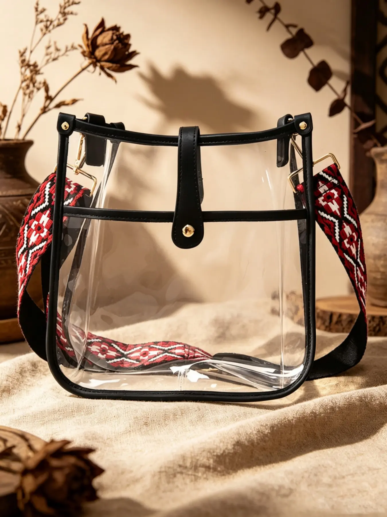 Approved Clear Tote Bag with Zipper Closure, Crossbody Shoulder Bag with Adjustable Strap, Stylish and Functional Handbag messenger bag city bag messenger bag city bag novel bookwallet lucy breaker pouches beaded ballerina bag ballerina bag
