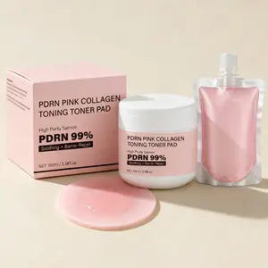Salmon DNA PDRN Pink Collagen Jelly Pad | PDRN Pink Collagen Toner Pad | Korean Gel Toner Pads with Niacinamide, Madecassoside, Retinol | Soothing, Radiance, Uneven Skin Tone & Even Skin Texture | Korean Skin Care | 100ml