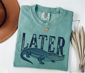 Comfort Colors Later Gator T-Shirt, Funny Alligator Sweatshirt, Southern Saying Gift, Retro Gator Tee, Florida Lover Top, Crocodile Shirt - ShamCren