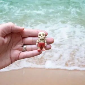 Mini Beach Skeleton - Beach Skeleton Sensory Toy - Summer Skeleton Flexi - Mini Beach Skeleton Flexi Decor Guy