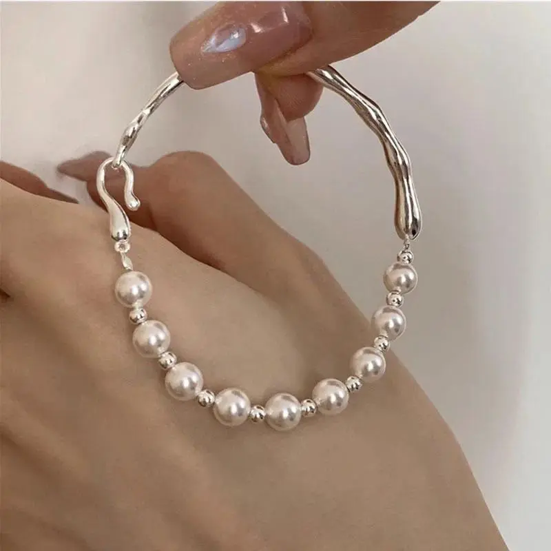 Women's & Unisex 925 Sterling Silver 19.5cm Elegant Thai Silver Bracelet - Vintage Geometric Hearts, Versatile Punk-Inspired Punk Jewelry, Party Wear for 2026 Birthday Gifts, Gift Idea, New Arrival 2026, 925 Real Silver Bracelets & Bangles