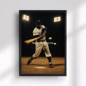 Jackie Robinson Poster – Printable Baseball Wall Art with Quote , Product without frame