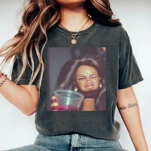 Comfort Colors doll face meme t-shirt, trendy weird graphic tee, unique doll design, y2k aesthetic shirt