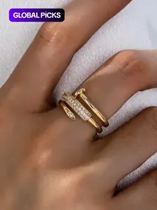 Women's Elegant Ring with Zirconia Inlay, Cubic Zirconia Ring, Unique Rings, Perfect Gift, Jewelry Accessory, Statement Rings, Fashion Rings, Sparkling Rings