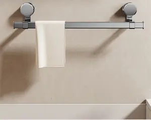 1 Telescopic Towel Bar with Suction Cup   bathroom