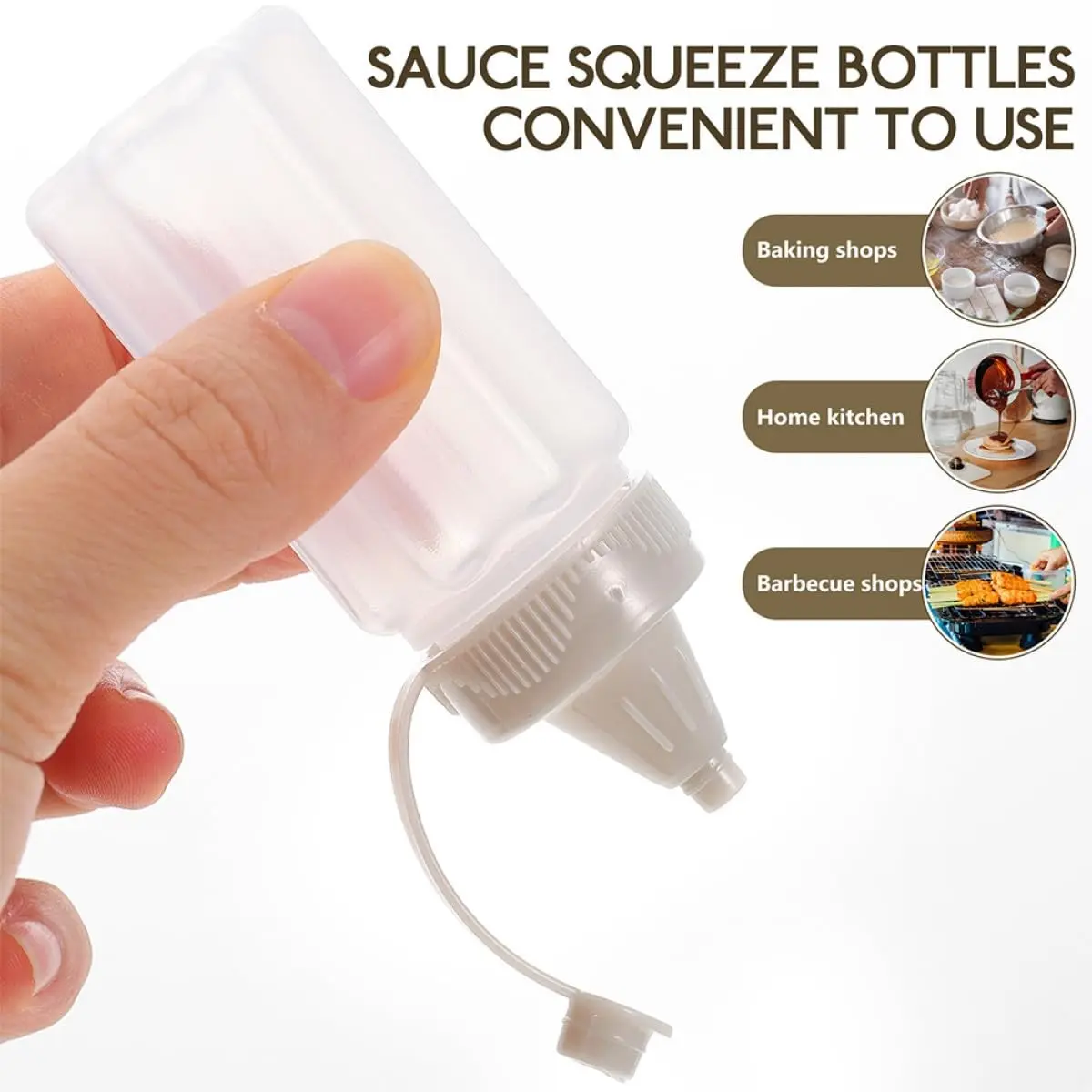 2/4/8 Piece Squeeze Bottle Set, Food Grade Portable Condiment Dispenser, Reusable Salad & Ketchup Container, Leak-Proof Lid, Travel & BBQ