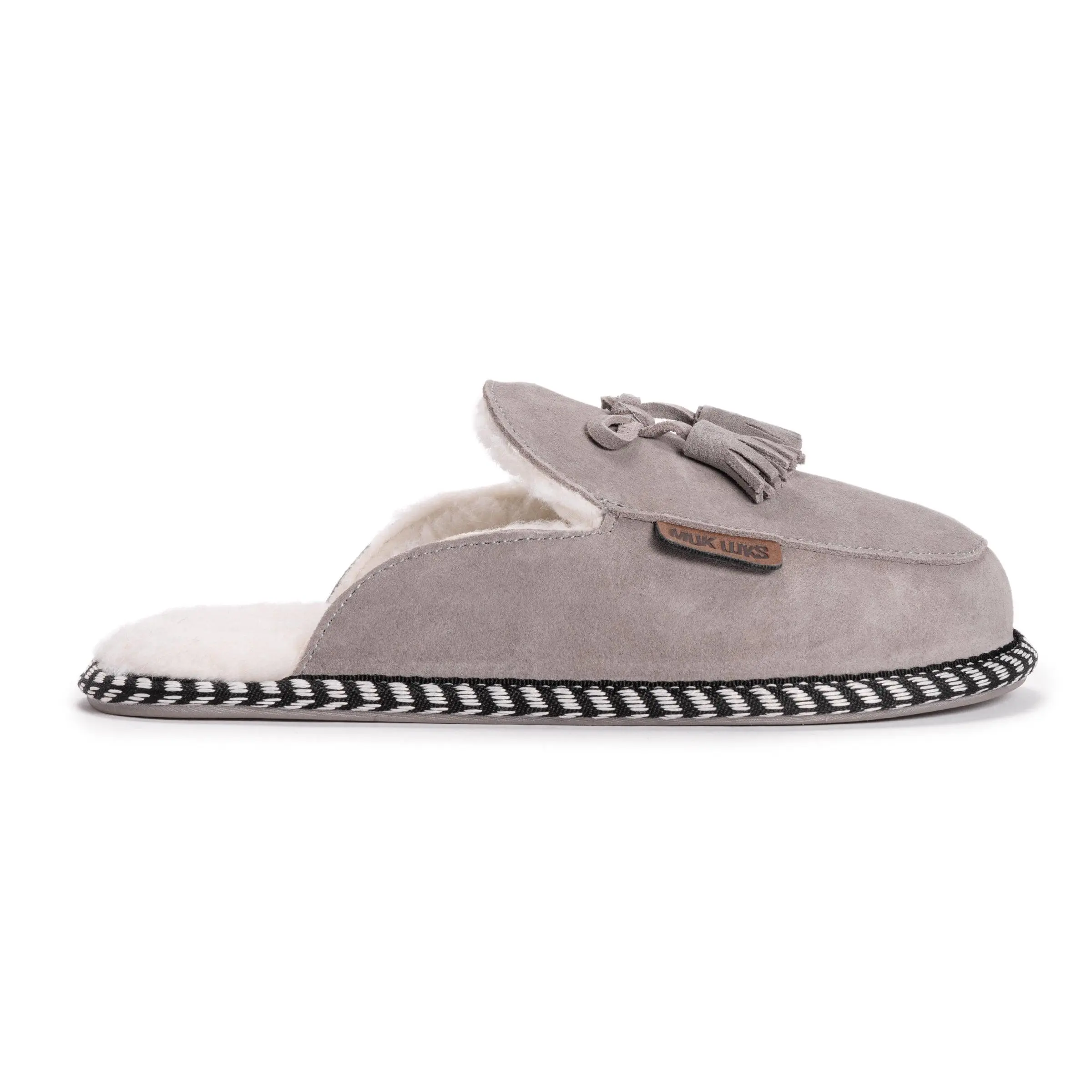 Muk Luks Women's Cosette Cow Suede Mule Slippers - Memory Foam Insole, Faux Fur Lining, TPR Indoor/Outdoor Sole, Women's Footwear