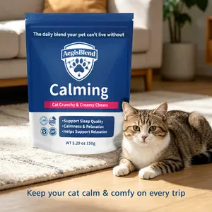 AegisBlend Calming Cat Treats Cats Love  Crunchy Filled Snacks for Stress Relief, Fireworks & Vet Trips