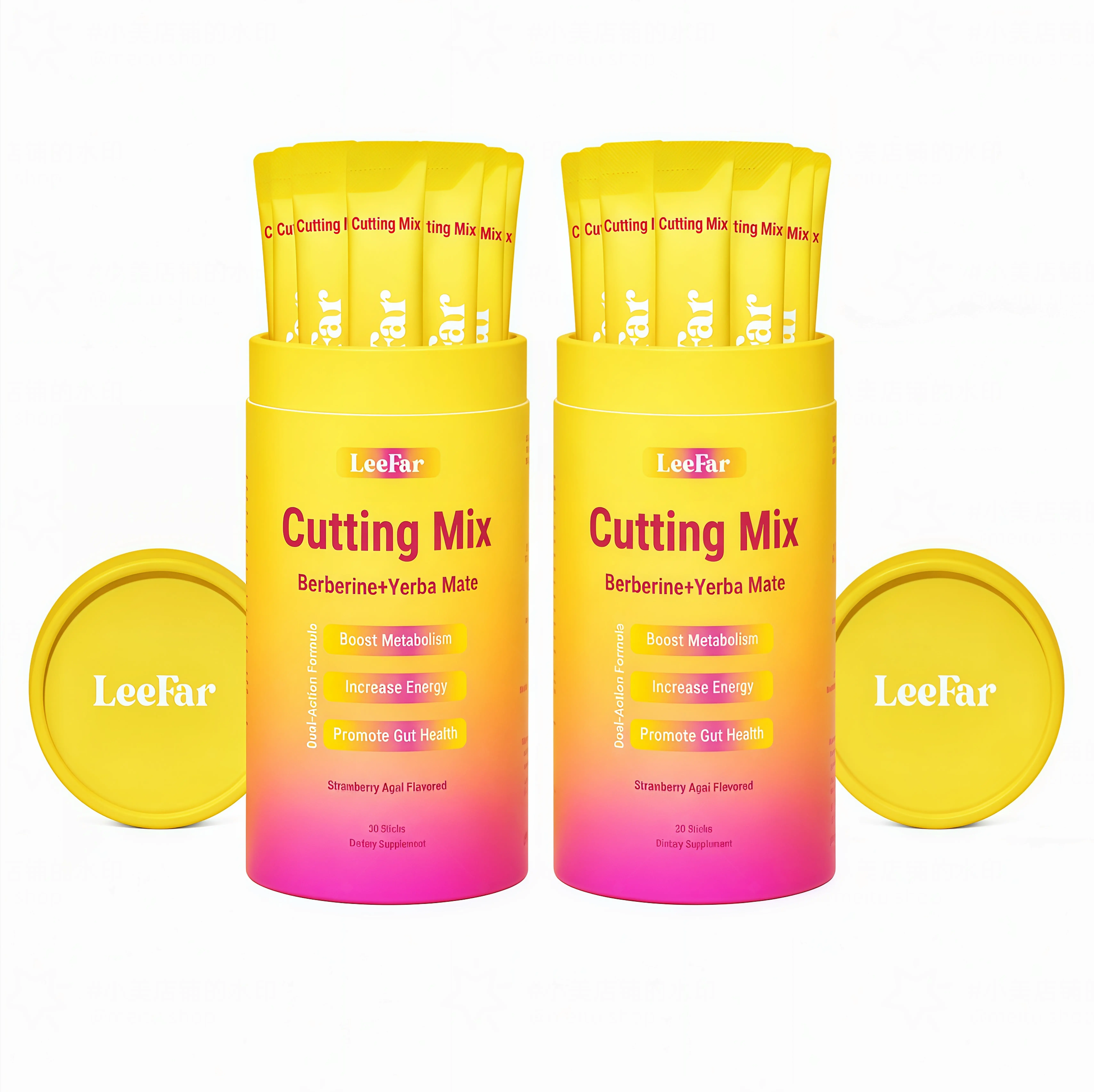2 Piece LeeFar Cutting Drink Mix – | KL Strawberry Açaí Flavor – | (30 Servings)
