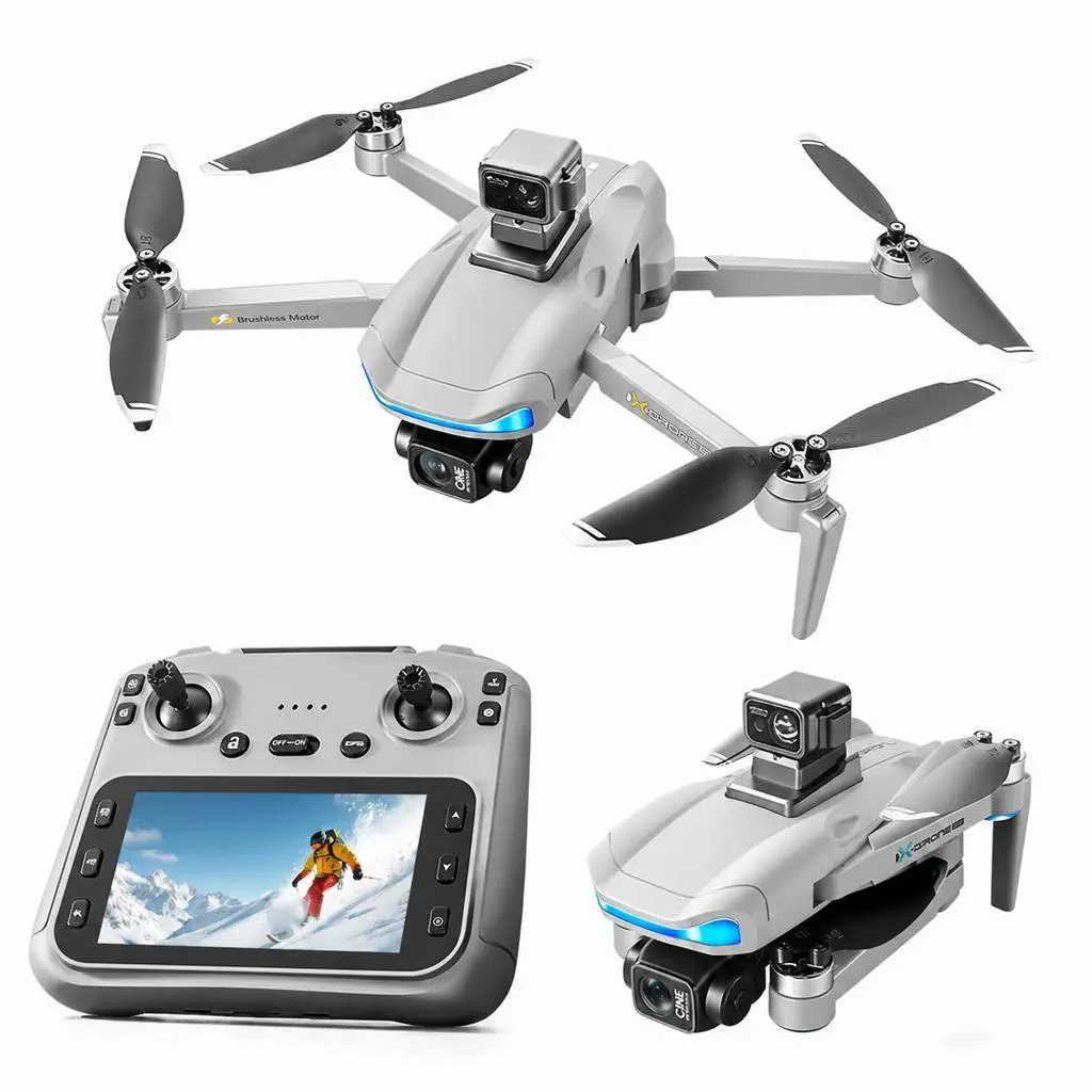 V06 Drone with 3-Axis Gimbal - New Upgrade Camera Stabilization System, 1080P Pixels, 5G Signal, GPS Positioning, 6500ft Flight Height, 900ft Bird's Eye View for Amateur Streaming (Drones & Accessories)