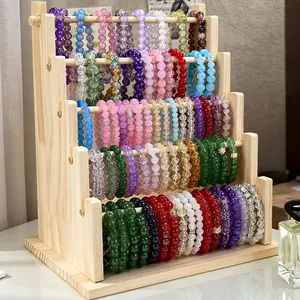 Stackable Crystal Glass Bracelets Bulk for Women, 24/36 Pcs Colorful Beaded Stretch Bracelets, Assorted Colors Bracelets for Friendship, Daily Jewelry, Party Gifts