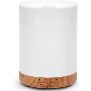 Essential Oil Diffuser for Home, 300 ml Humidifier with Automatic Shut-Off, Quiet Aromatherapy Diffuser with 7 LED Lights for Living Room, Kitchen, Bedroom, Hotel - Light Brown