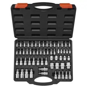 VEVOR Torx Bit Socket and External Torx Socket Set 60-Piece S2 Alloy Steel Cr-V Steel