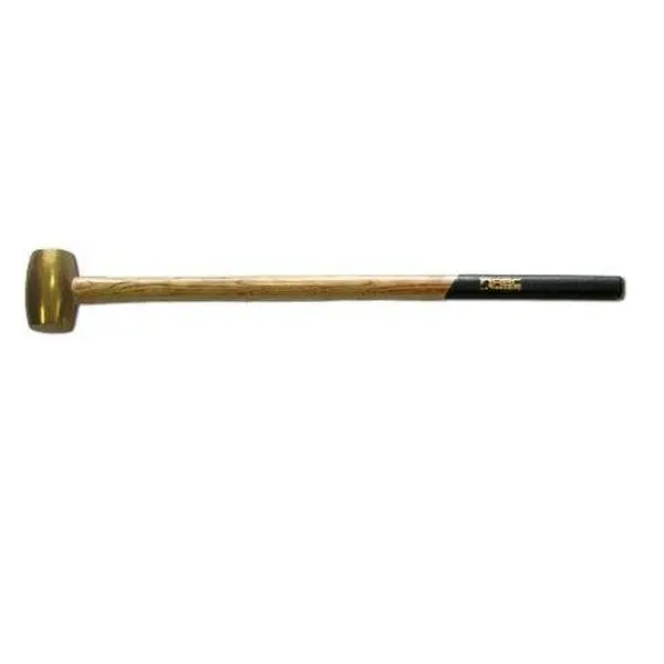 212 MAIN High-End Quality Bronze-Infused Special Brass Alloy 8 lb Brass Hammer, Corrosion-Resistant, Non-Marring, 36 in Wooden Grip Wood Handle, Safe Strikes for Construction Hand Tools