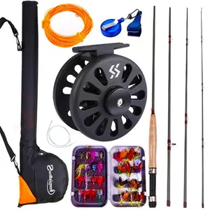 Fly Fishing Set with 5/6 Fishing Rod and Fly Fishing Reel  Bag Fly Fishing Line  Accessories lures Box Combos