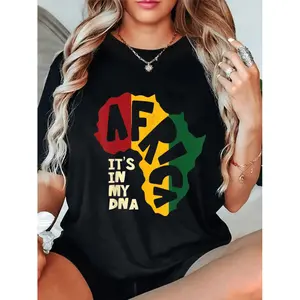 Summer t Shirts 1pc womens stylish africa design t in graphic tee with vibrant african silhouette 100 lightweight breathable machine washable casual wear white -1 A79