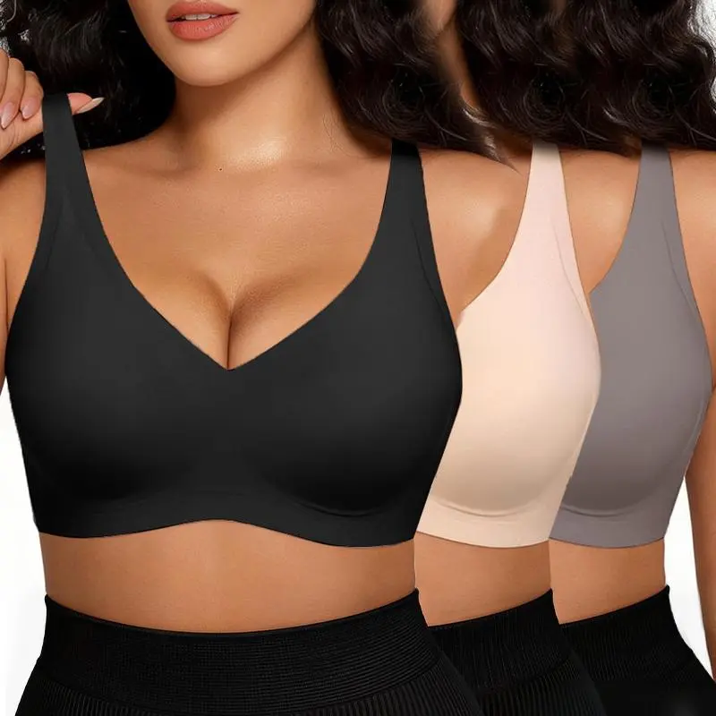 Ecomilky Women Jelly Bras Wirefree Bra for women Full Coverage No Underwire Everyday Bras Comfortable Wireless Padded Tshirt Bra bralette#Gift#summer fa#Summervibesshion#Summer vibes# Outdoor fun#Fun in the sun