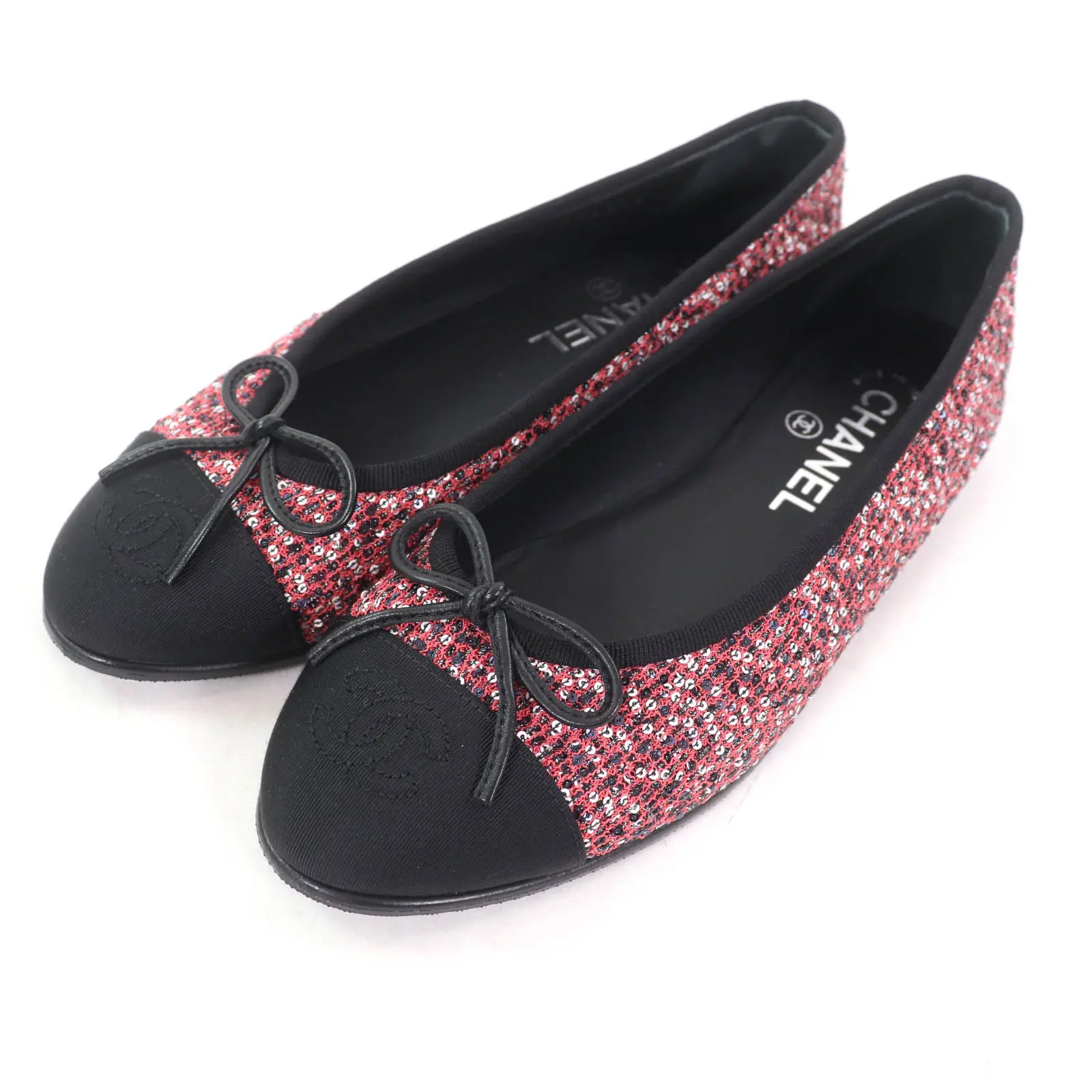 Pre-owned CHANEL Others Small Leather Goods Sequin Ballet Flats