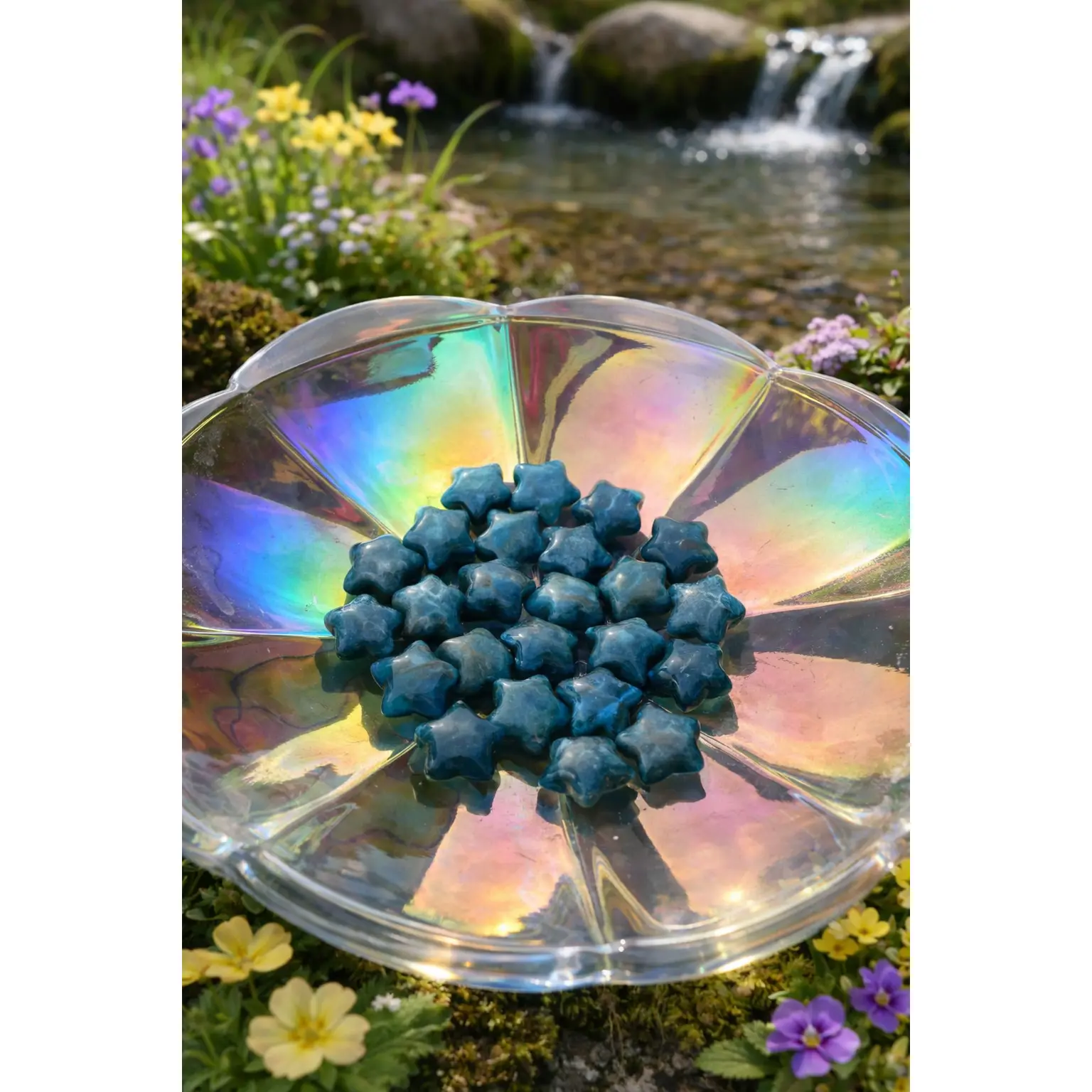 Blue Apatite Gemstone Natural Crystal Stars