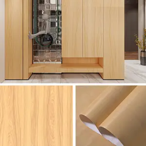 Wood Grain Pattern Wall Sticker, 1 Count Self Adhesive Wallpaper, Waterproof & Moisture-proof Wall Decal, Wall Decor for Home Living Room Bedroom Kitchen DIY, Decorative, Design, Wall Panels, Interior