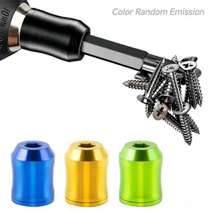 2 Pcs Strong Magnetic Screw Ring, 1/4 Inch/ 6.35 mm Universal Magnetic Screw Ring Bit for Hex Screwdriver and Power Bits Screwring Powerbits Tool