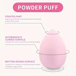 1Pc pink professional softening + sponge egg, suitable for all skin makeup types, ideal for eyeshadow, loose powder, base makeup, BB cream, grooming and highlight and foundation applications, high-quality materials, beauty tools, wet and dry